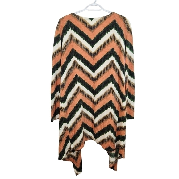 LOVELYGIRL Boho Chevron Print Waterfall Cardigan Size Small - Picture 3 of 11